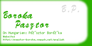 boroka pasztor business card